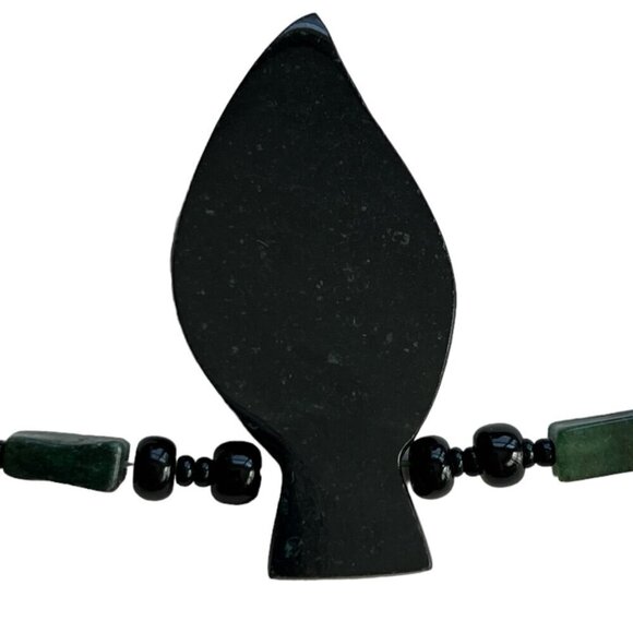 Black Arrowhead 16.5" Beaded Necklace Hippie Artsy Granola Bohemian Festival - Picture 5 of 7